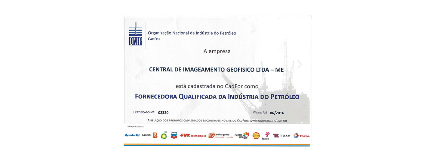 Certificado cadastrado na CadFor